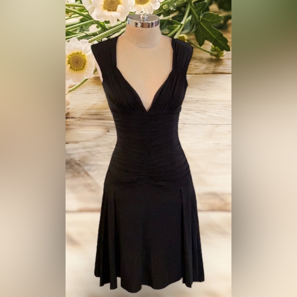 NWOT BCBGMaxAzria stretchy sleeveless evening dress with beautiful ruching. - Picture 2 of 16